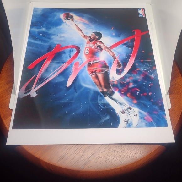 NEW! JULIUS ERVING DR.J SIXERS 8.5x11 ULTRA GLOSSY OLD SCHOOL COLOR ART🏀POSTER! - Picture 7 of 7